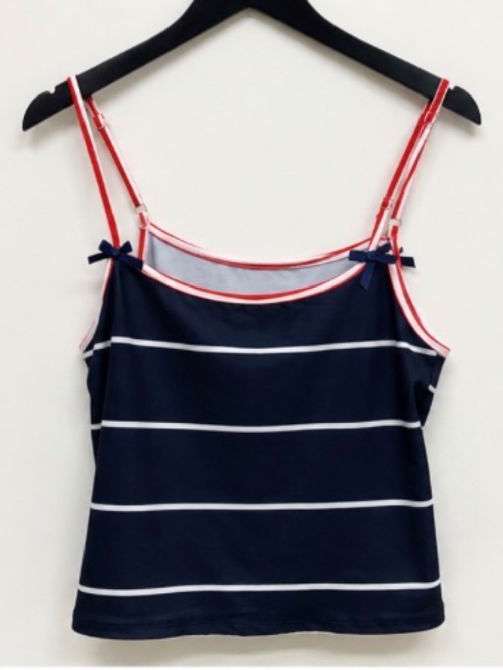 SHEIN Navy & White Striped Cropped Cami Tank‎ Top XL Nautical